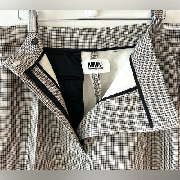 MAISON MARGIELA MM6 Micro Plaid Straight Cut Trousers | Size 46 | Made in Italy - Picture 4 of 12